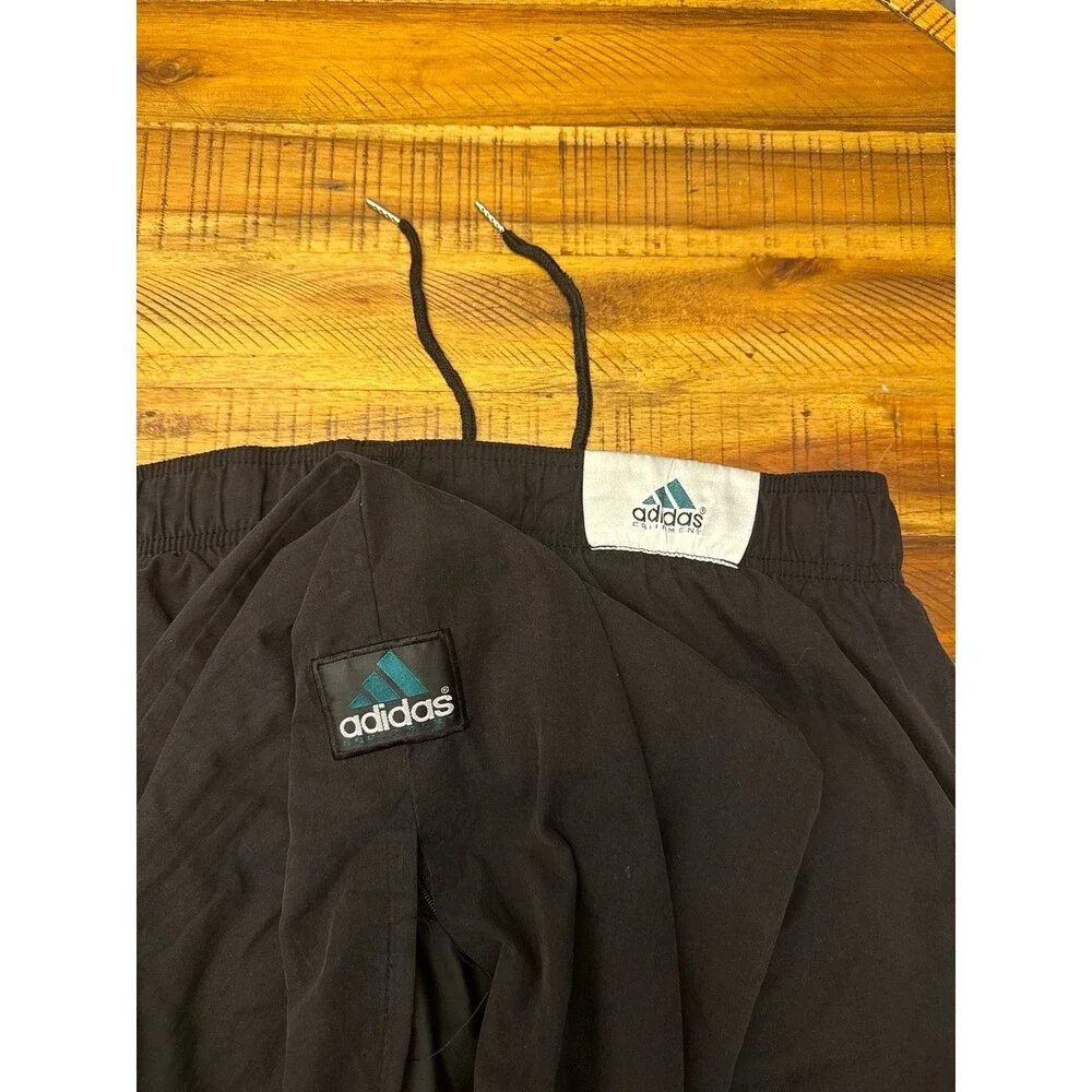 Vintage 90s Adidas Equipment EQT Soccer Track Pants Black Baggy Y2K
